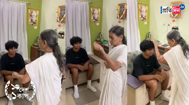 ICC World Cup 2023: Rachin Ravindra visits grandparents house, grandmother performs Nazar Utaar | Sangbad Pratidin