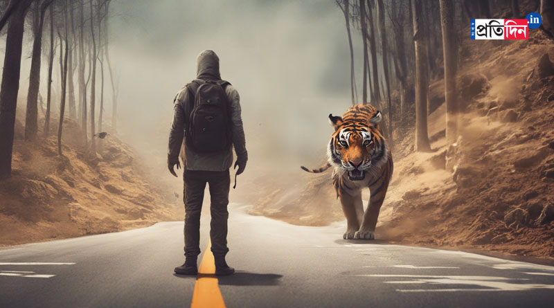 Man Face-to-Face with Tiger In Uttarakhand Forest | Sangbad Pratidin