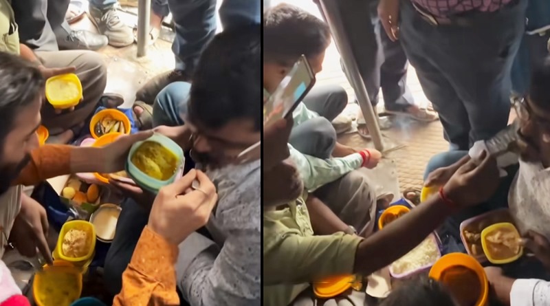 Aiburobhat ceremony took place in train, video goes viral | Sangbad Pratidin