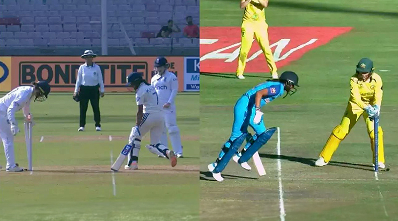 Harmanpreet Kaur was unlucky again as she fell to a freak run out reminiscent of her dismissal during this year's T20 World Cup semifinal । Sangbad Pratidin