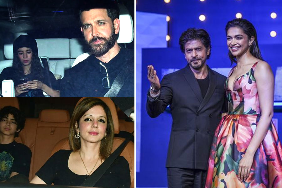 Shah Rukh Khan makes a stunning entry in Hrithik Roshan's Fighter Screening, where is Deepika Padukone? | Sangbad Pratidin