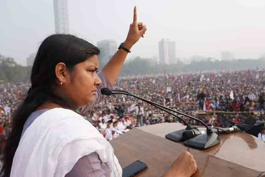 No Minakshi Mukherjee on left front Brigade rally