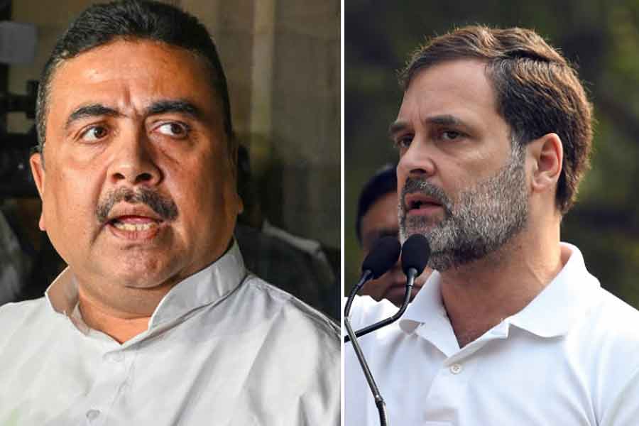 BJP leader Suvendu Adhikari slams Rahul Gandhi using derogatory words । Sangbad Pratidin
