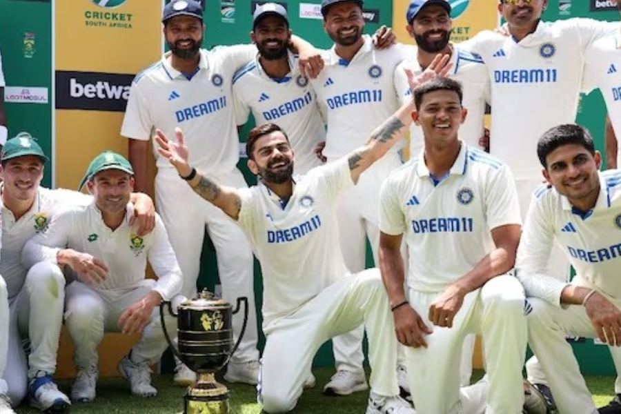 IND vs SA: Virat Kohli's bhangra pose after Team India level Test series with South Africa goes viral। Sangbad Pratidin