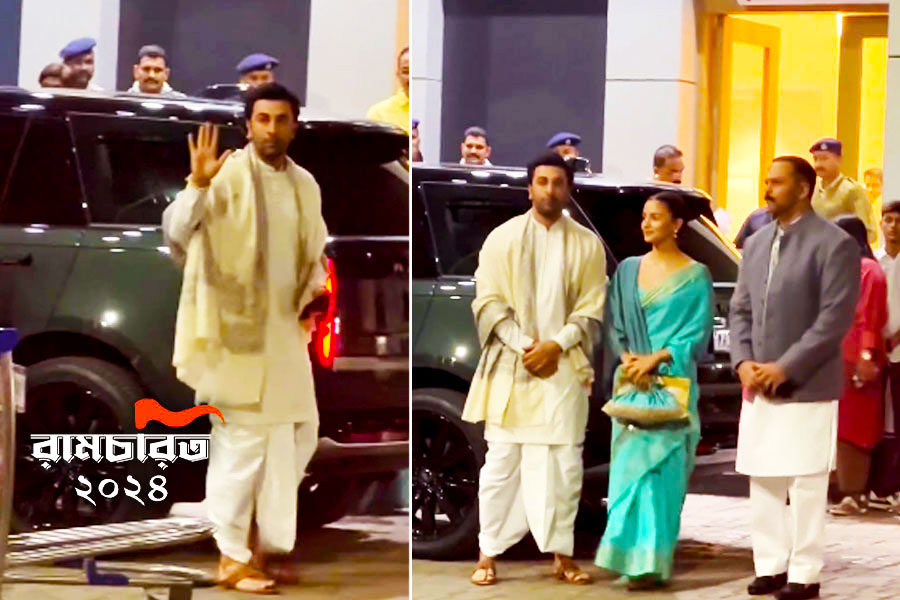 Ram Mandir Inauguration: Ranbir Kapoor Dons Dhoti, Alia Bhatt In Saree as Heading to Ayodhya