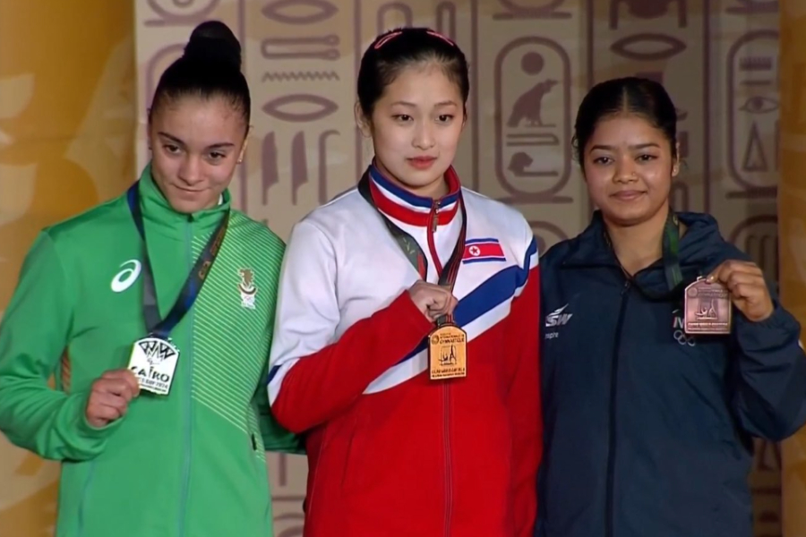 Pranati Nayak wins vault bronze medel in FIG apparatus World Cup 2024 World Cup, CM Mamata Banerjee congratulate her। Sangbad Pratidin