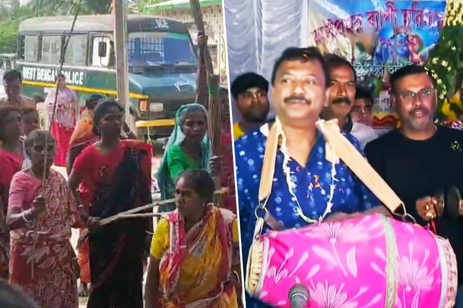 Minister Sujit Bose and Partha Bhowmick again visits sandeshkhali | Sangbad Pratidin