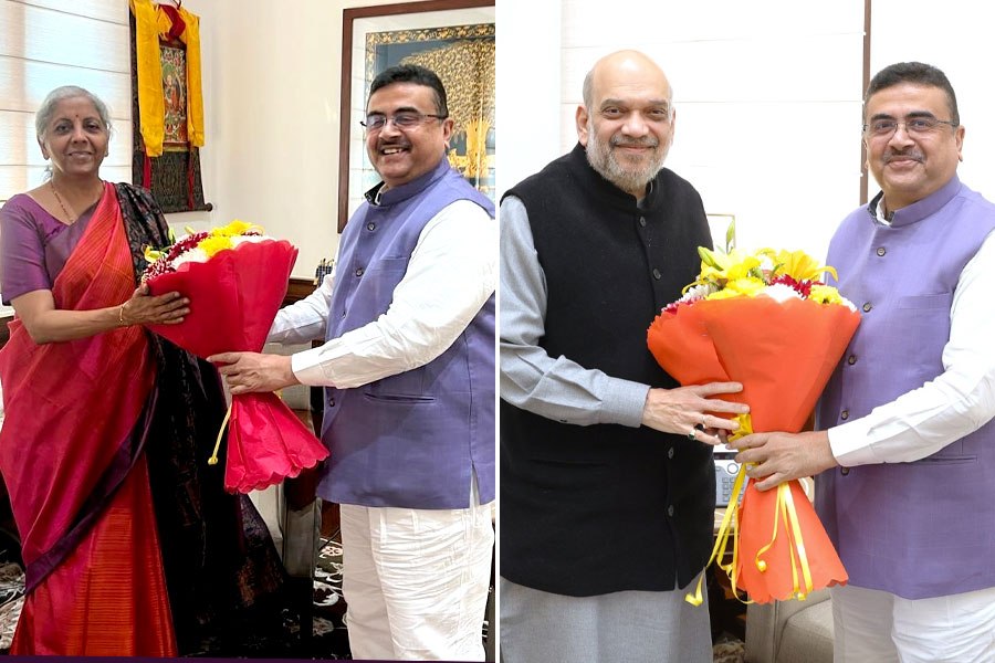 Suvendu Adhikari meets Amit Shah and Nirmala Sitharaman at Delhi | Sangbad Pratidin