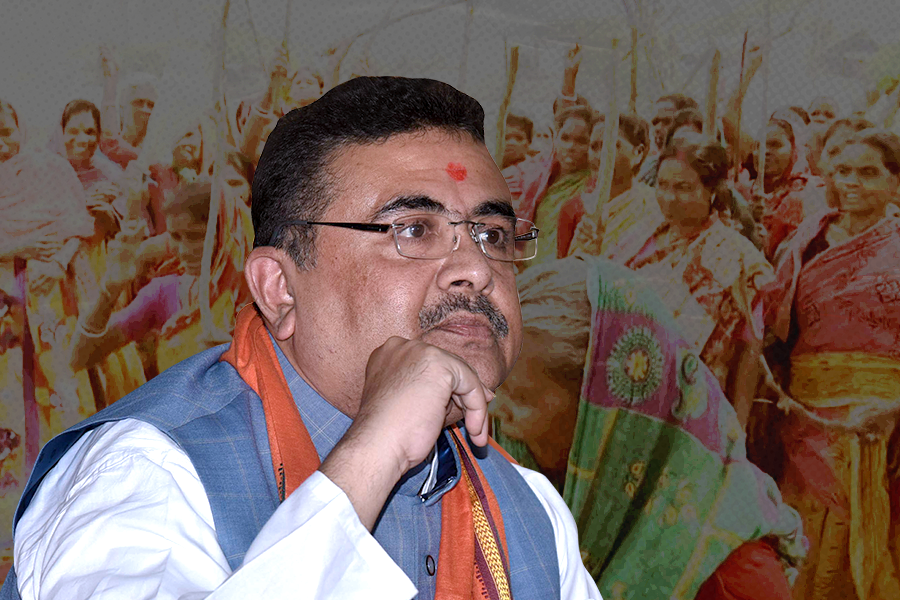 Suvendu Adhikari announces BJP rally just after reaching Sandeshkhali at the same day of TMC's Brigade rally | Sangbad Pratidin