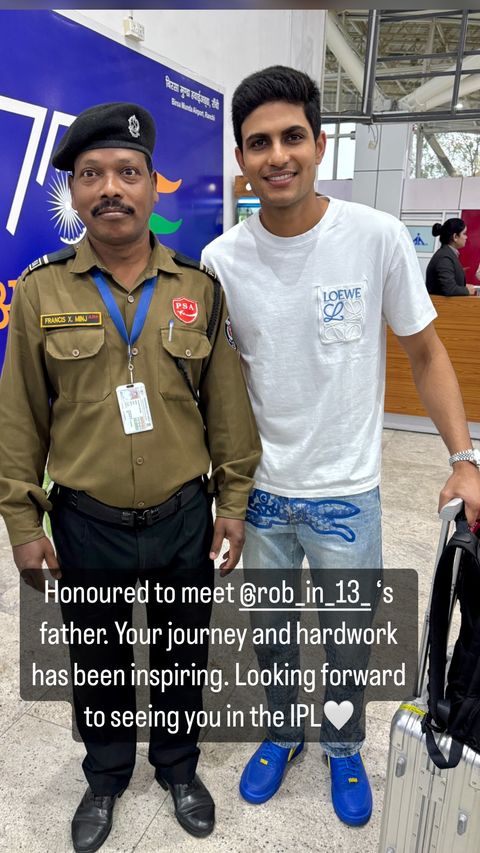 Shubman Gill and Robin Minz Father