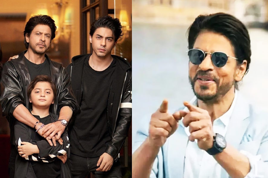 Shah Rukh Khan plays football with sons AbRam, Aryan at Mannat, watch | Sangbad Pratidin