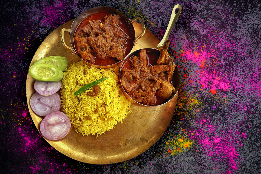 Holi 2024: Basanti Pulao with Mutton Rogan josh is the best combo recipes