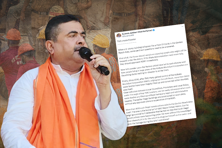 Garden Reach Building Collapse: TMC made disaster at Garden Reach, slams Suvendu Adhikari