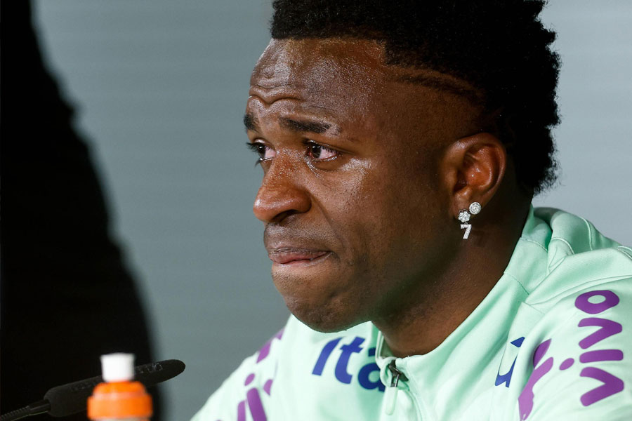 Vinicius Junior breaks down in tears over racial abuse