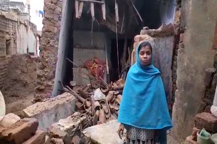 Woman blames PM Awas Yojana after her house destroyed in storm