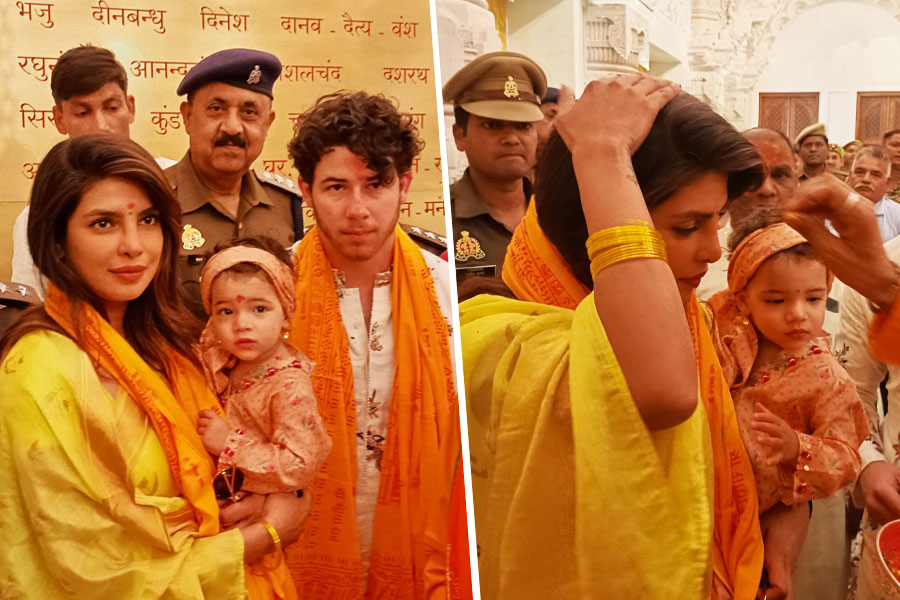 Priyanka Chopra's daughter Malti Trying To Say Ayodhya at Ram Mandir