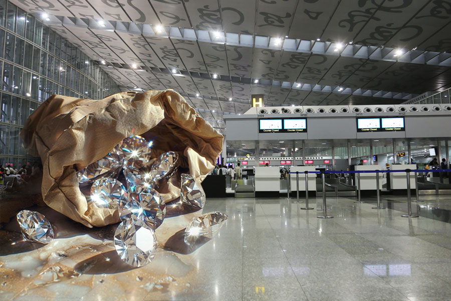 6 crore rupees Diamond seized at Dumdum Airport by IT department