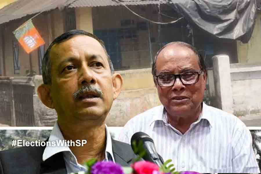BJP flag at Ashok Bhattacharya's residence, TMC slams