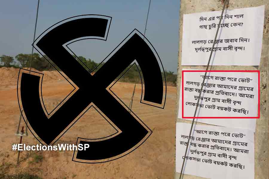 Poster at Lalgarh to boycott Lok Sabha Election