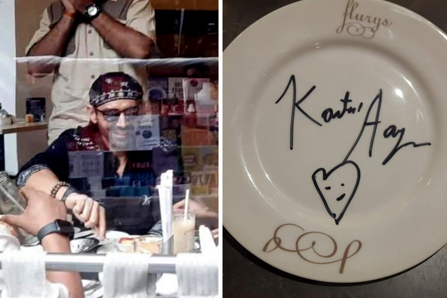 Kartik Aaryan spotted having breakfast at Kolkata Flurys while shooting for Bhool Bhulaiyaa 3