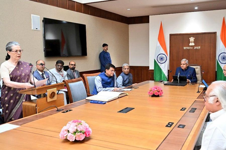 Sonia Gandhi takes oath as Rajya Sabha member
