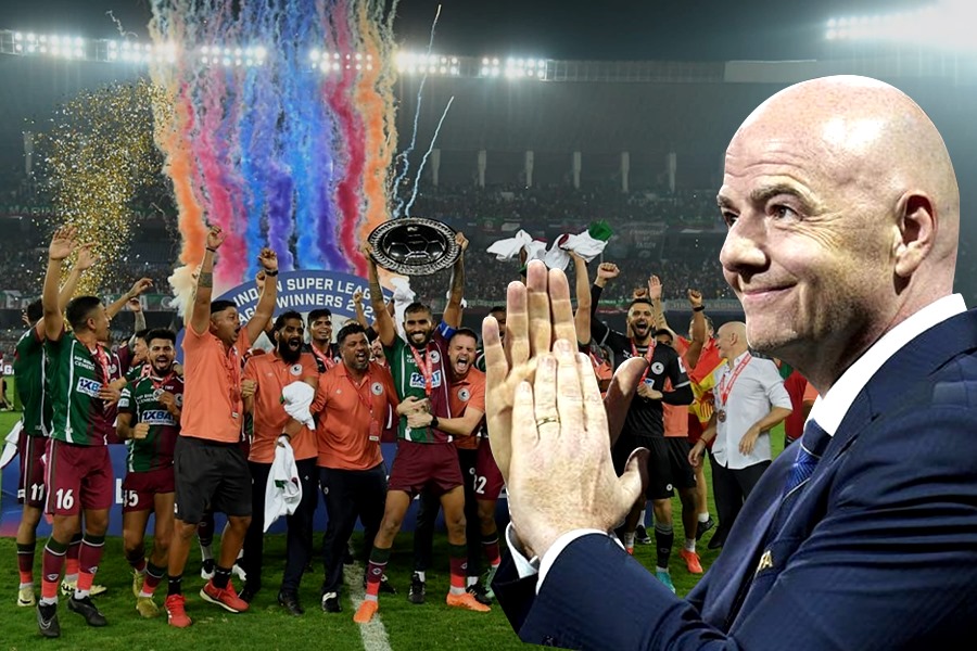 Fifa president Gianni Infantino congratulates Mohun Bagan for ISL league shield victory