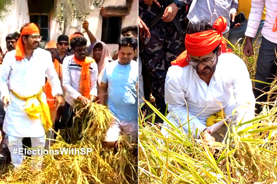 Hiran Chatterjee campaigns at Keshpur for Lok Sabha polls