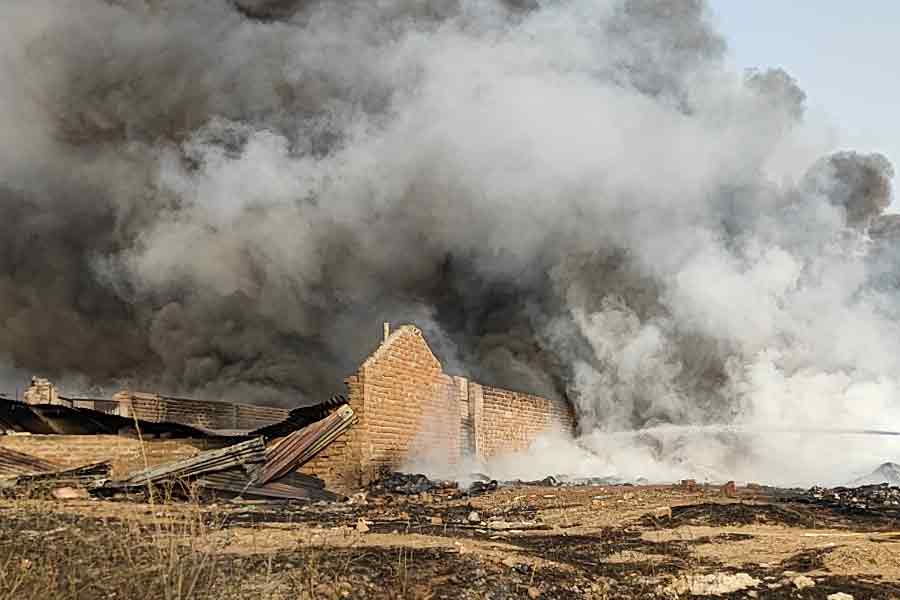 Massive fire broke out at Birbhum