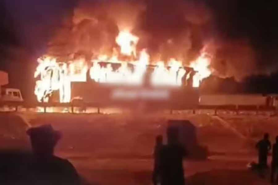 Eight people killed as bus catches fire in Haryana