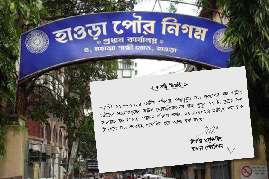 Water supply not available in Howrah town