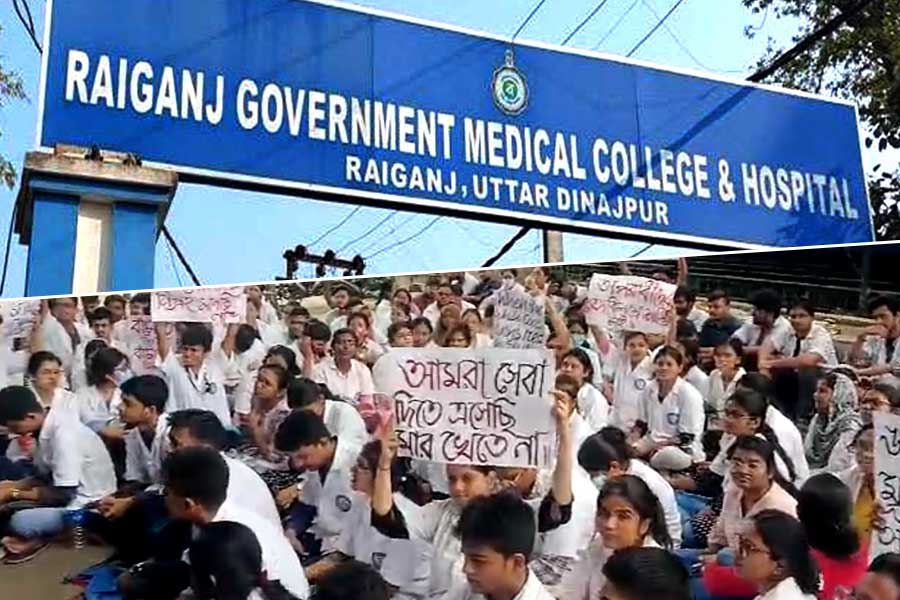 Junior Doctors on strike in Raiganj Hospital