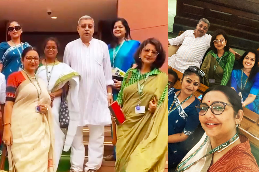 MP June malia, Saayoni ghosh, Rachana Banerjee steps inside Lok Sabha for the first time