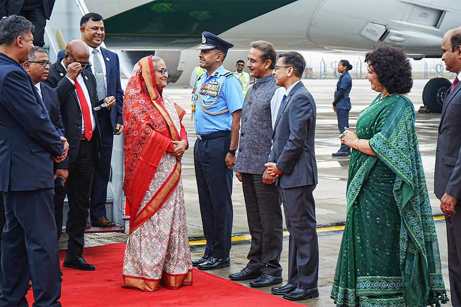 Bangladesh PM Sheikh Hasina arrives in New Delhi on a State Visit to India