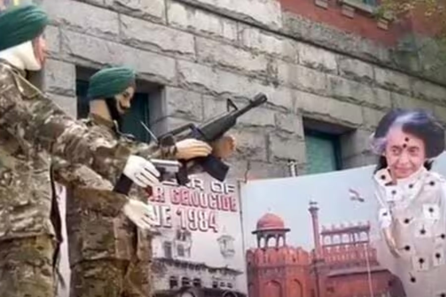 India Gandhi assassination poster in Canada