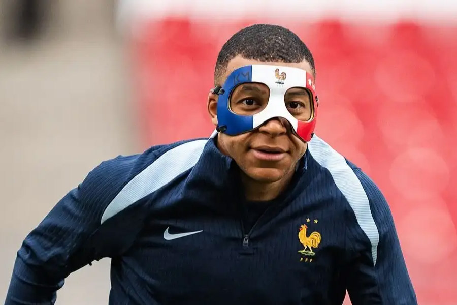 Kylian Mbappe plays practice match during Euro Cup 2024
