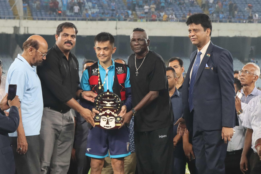 Sunil Chhetri felicitated after his last match for India