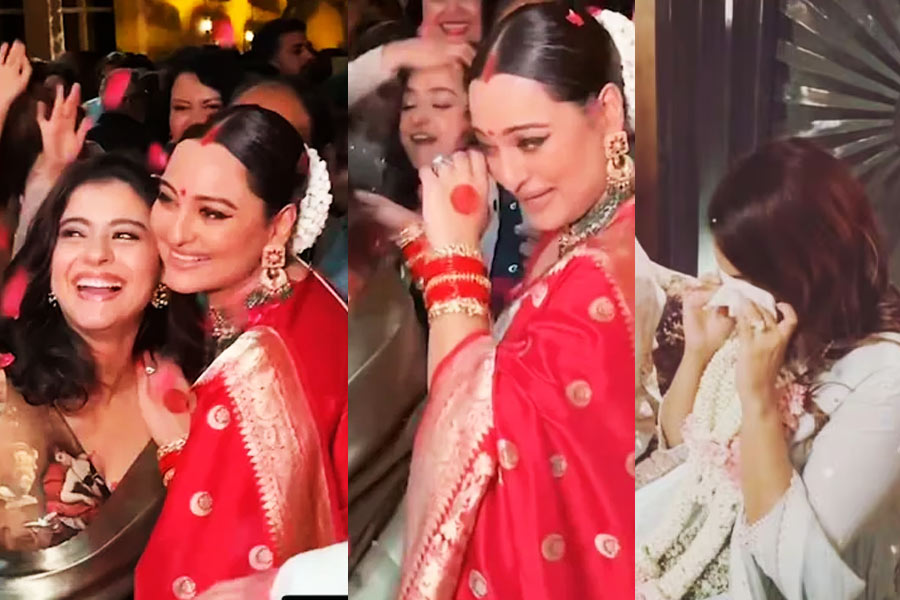 Sonakshi Sinha was in tears during wedding ritual, Gets Emotional As Kajol Hugs Her