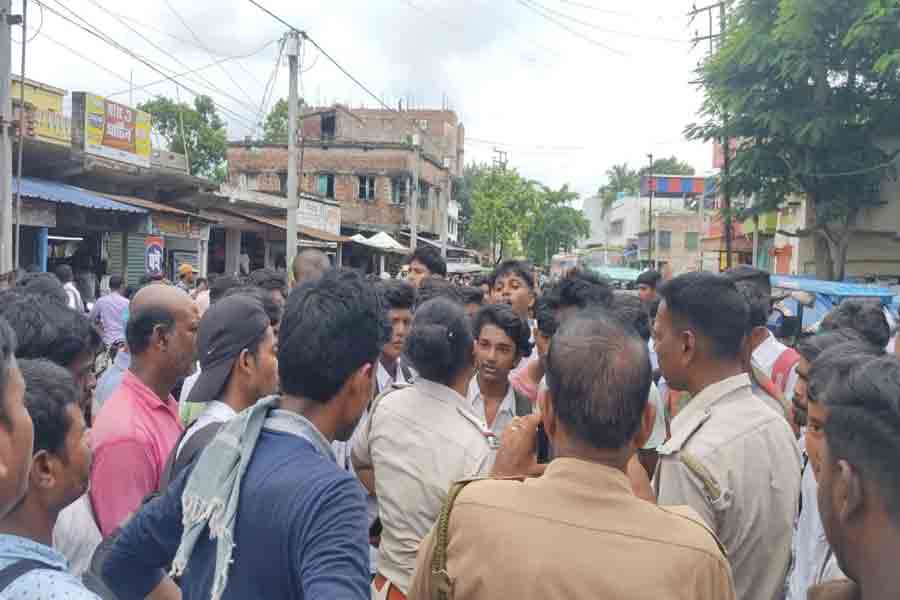 School students stage protest in Kalna