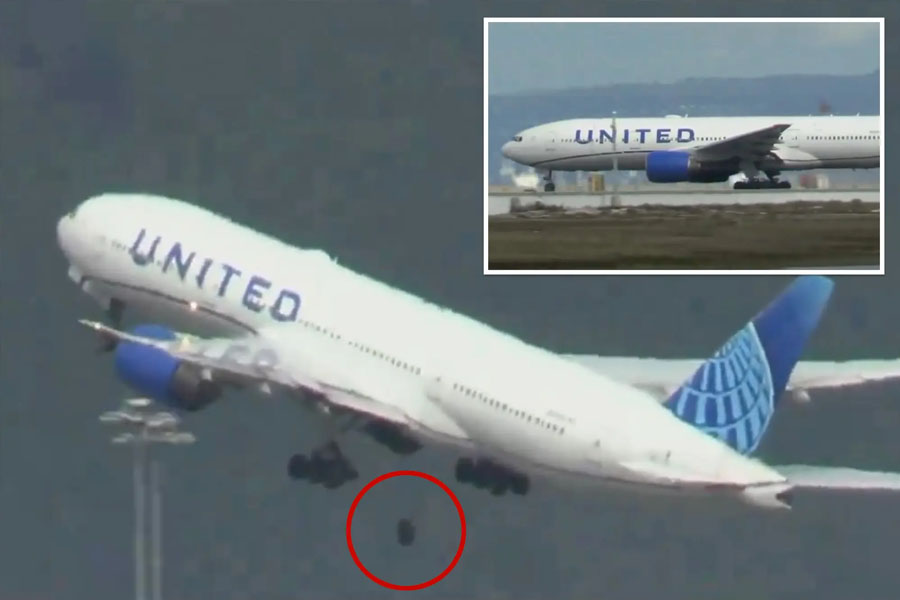 American flight lost a wheel during takeoff, video viral