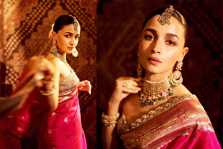 Alia Bhatt dazzles in 160-year-old silk saree at Ambani wedding ceremony