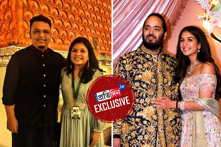 kolkata boy Aniket Mitra Decorate visual Art for Anant Ambani Wedding visual art