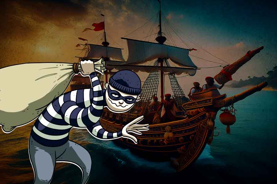 Temple robbed by dacoits travelling in boats in Kolkata reminds the story of pirates