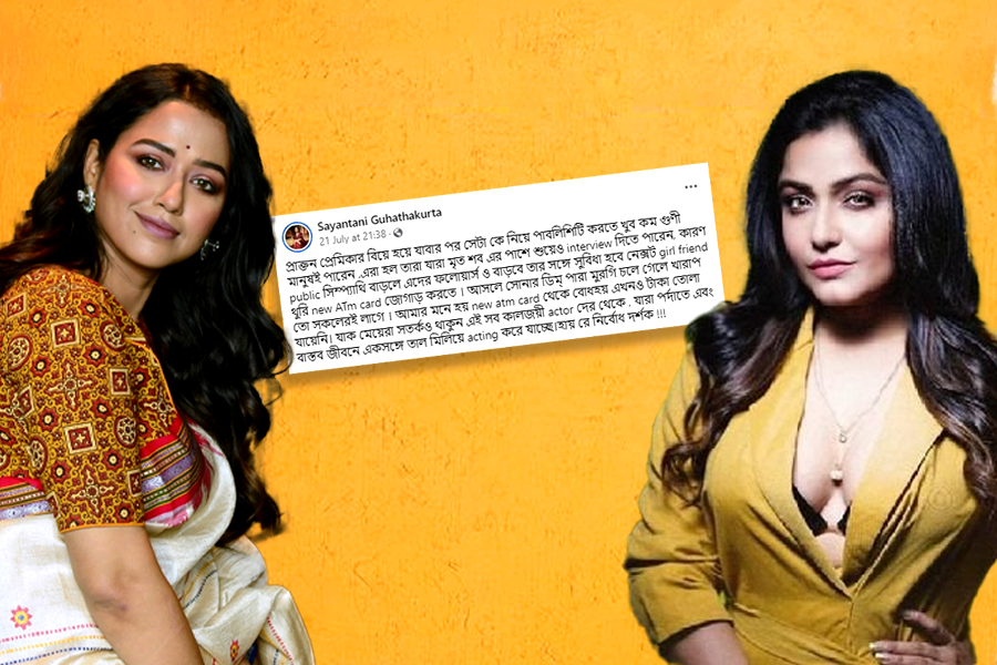 Sayantani Guhathakurta's post about ex lover, Sohini Sarkar and Raajhorshee De reacted