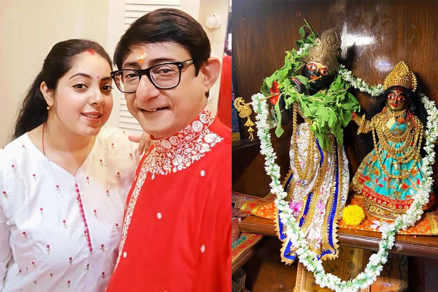 Kanchan Mullick's wife Sreemoyee Chattoraj performs Guru Purnima Puja