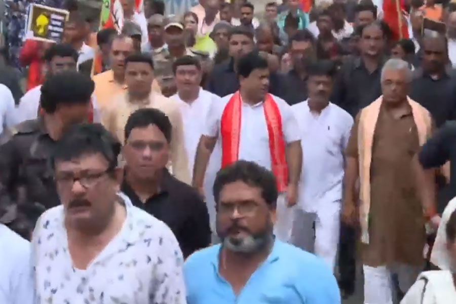 Dilip Ghosh, Sukanta Majumder, Suvendu Adhikari joined RG Kar Medical College & Hospital protest together