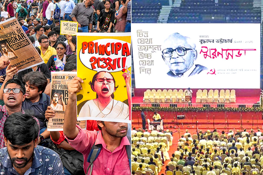 A tribute to Buddhadeb Bhattacharya: 'we want justice' slogan raised louder than 'Lal Selam'