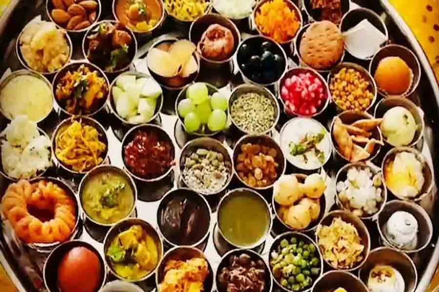 Special Thali for Janmastami in Purulia
