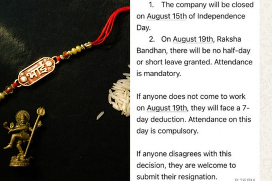 Punjab woman claims ‘toxic boss’ fired her over Raksha Bandhan off