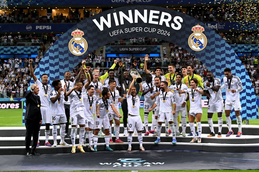 Real Madrid beats Atalanta to win UEFA Super Cup as Kylian Mbappe scores