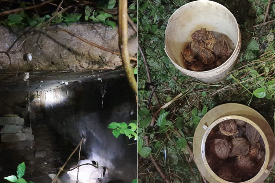 Bombs were recovered in two jars in Suri